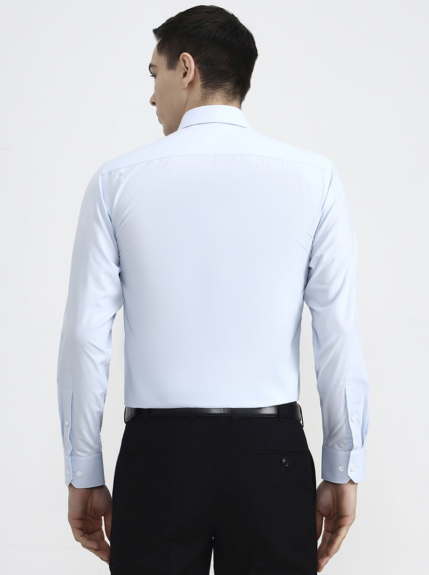 Light Blue Solid Regular Fit Formal Shirt | JadeBlue