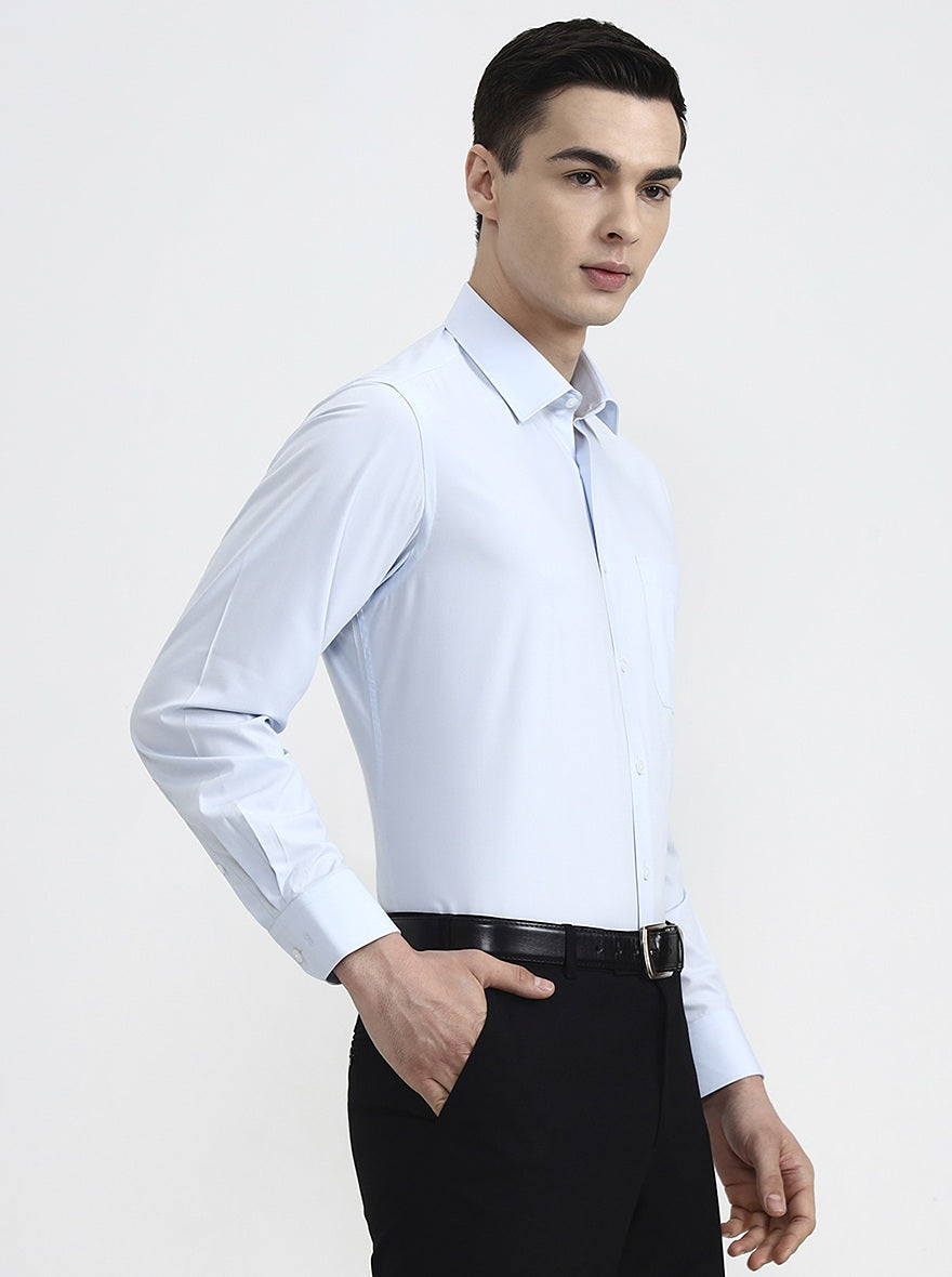 Light Blue Solid Regular Fit Formal Shirt | JadeBlue