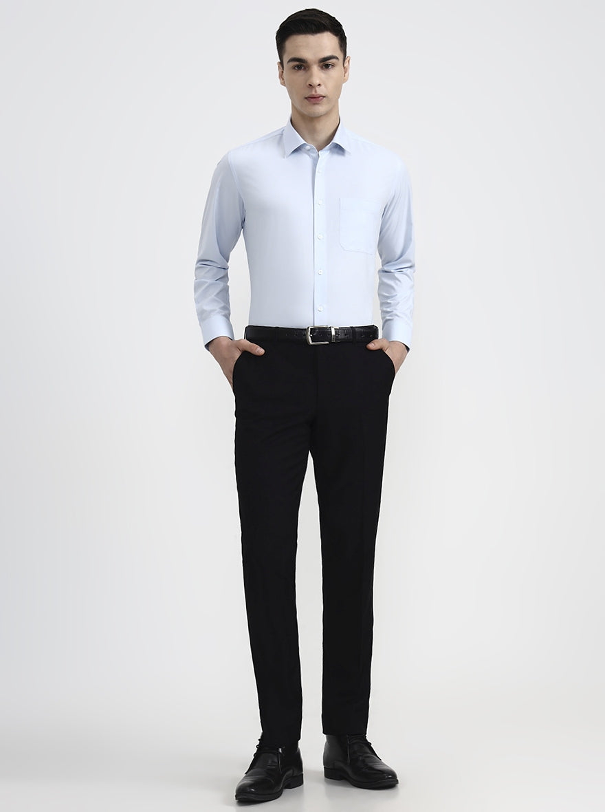 Light Blue Solid Regular Fit Formal Shirt | JadeBlue