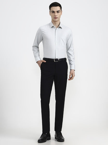 White & Green Checked Regular Fit Formal Shirt | JadeBlue
