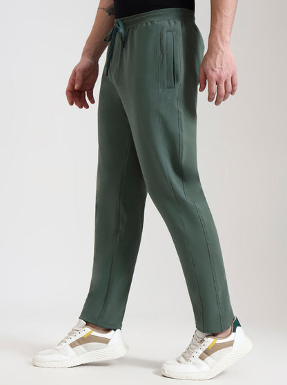 Hedge Green Solid Slim Fit Track Pant | JadeBlue