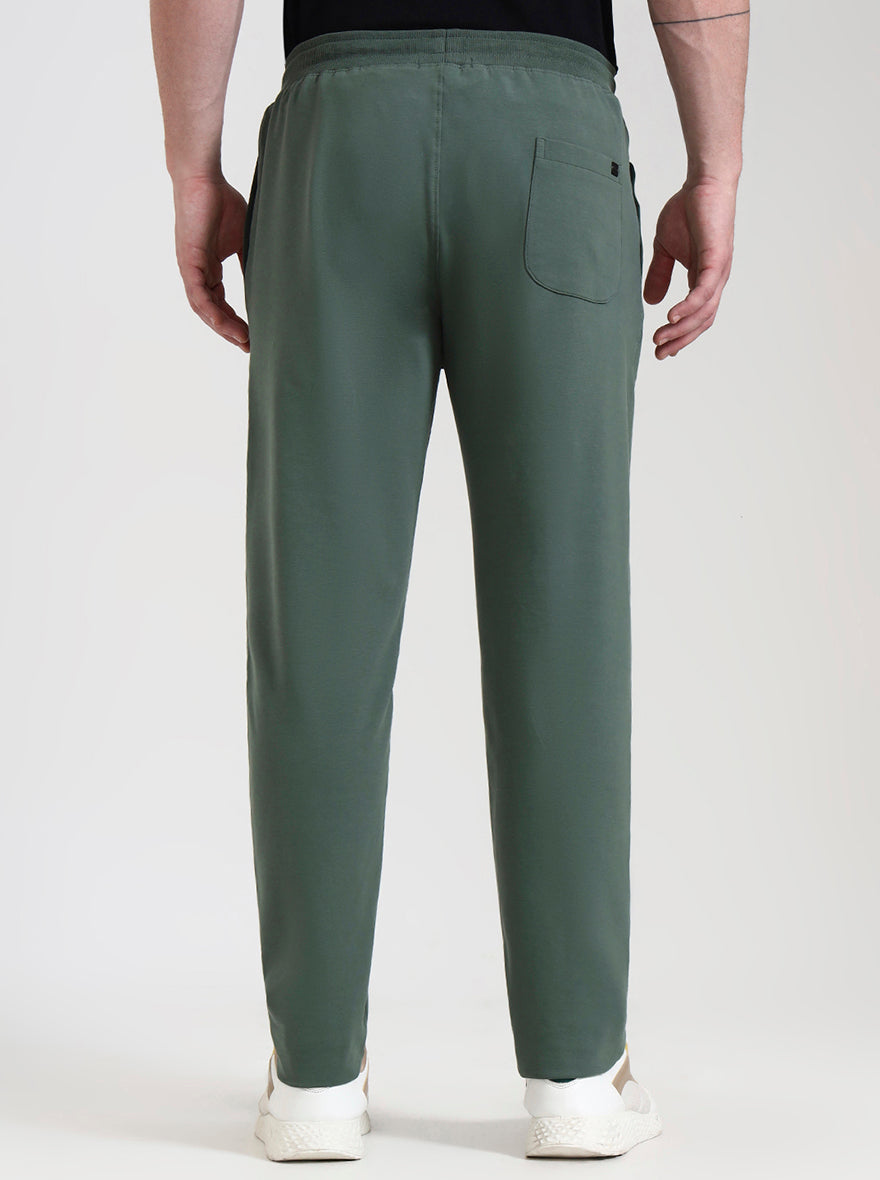 Hedge Green Solid Slim Fit Track Pant | JadeBlue