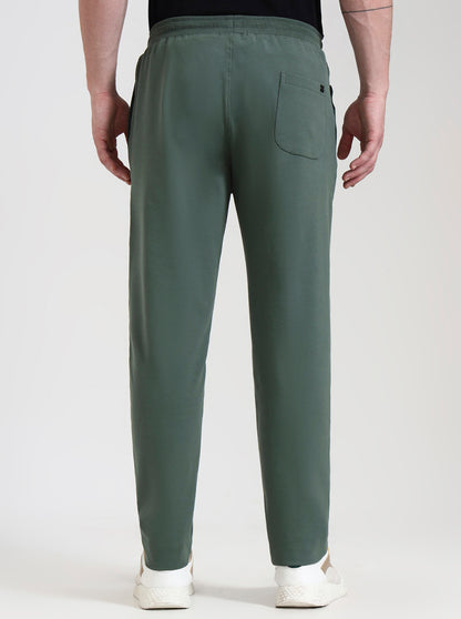 Hedge Green Solid Slim Fit Track Pant | JadeBlue