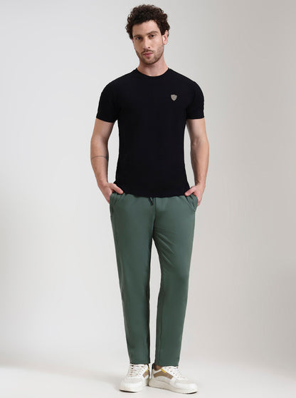 Hedge Green Solid Slim Fit Track Pant | JadeBlue