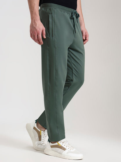 Hedge Green Solid Slim Fit Track Pant | JadeBlue