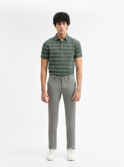 Grey Solid Super Slim Fit Casual Trouser | Greenfibre