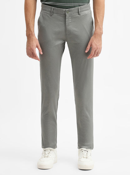 Grey Solid Super Slim Fit Casual Trouser | Greenfibre