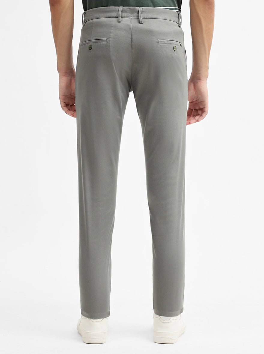 Grey Solid Super Slim Fit Casual Trouser | Greenfibre