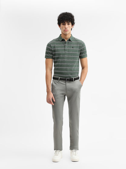 Grey Solid Super Slim Fit Casual Trouser | Greenfibre