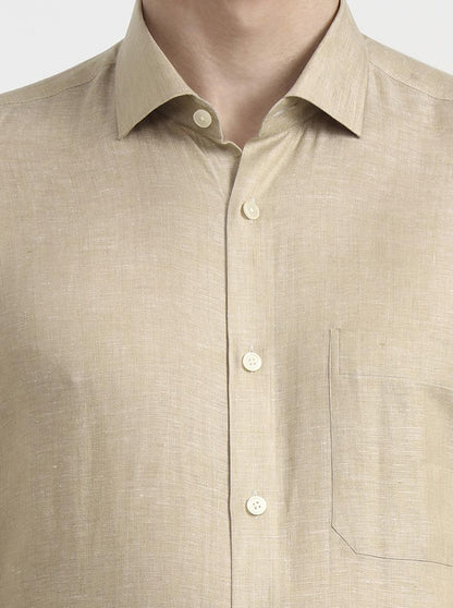 Light Brown Solid Regular Fit Formal Shirt | JadeBlue
