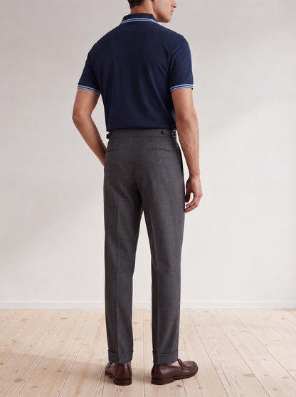 Grey Solid Tailored Fit Formal Trouser | Wyre