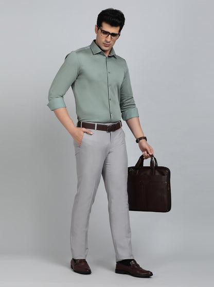 Pista Green Solid Slim Fit Party Wear Shirt | Wyre
