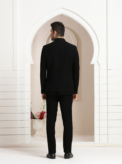 Black Embroidered Jodhpuri Suit | JadeBlue