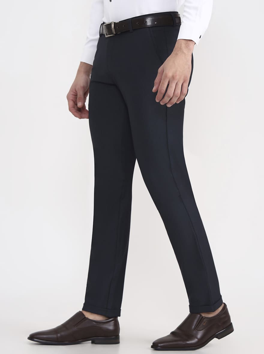 Blue Printed Slim Fit Club Wear Trouser | JB Studio