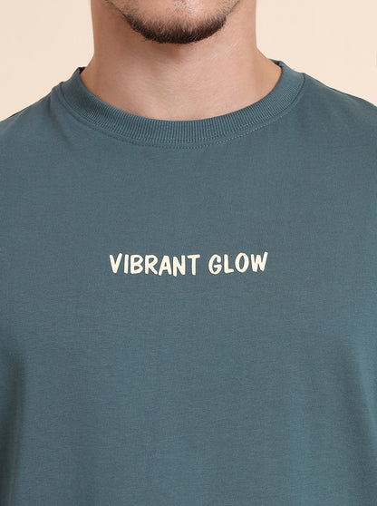 Deep Green Printed Relax Fit T-Shirt | JadeBlue