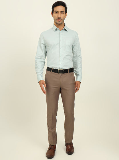 Light Blue & White Checked Regular Fit Formal Shirt | JadeBlue