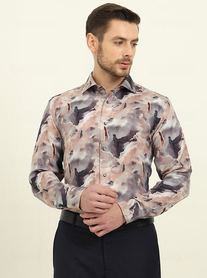 Multicolor Printed Slim Fit Party Wear Shirt | JadeBlue Super Luxe