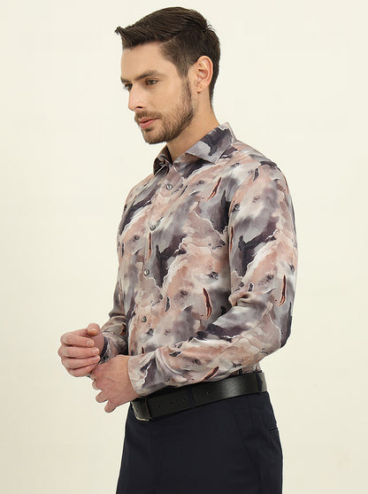Multicolor Printed Slim Fit Party Wear Shirt | JadeBlue Super Luxe