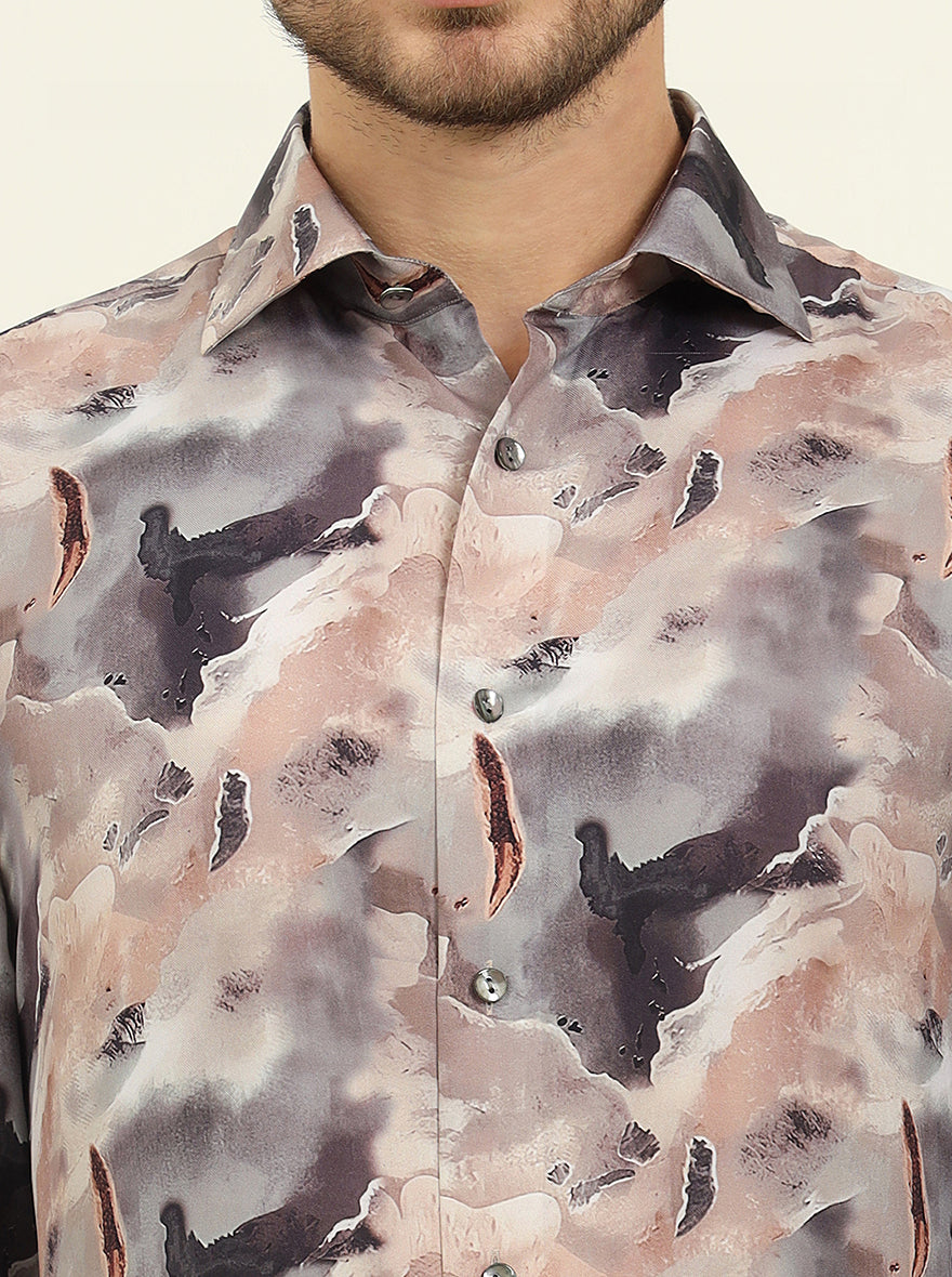 Multicolor Printed Slim Fit Party Wear Shirt | JadeBlue Super Luxe