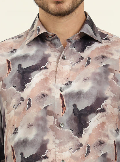 Multicolor Printed Slim Fit Party Wear Shirt | JadeBlue Super Luxe