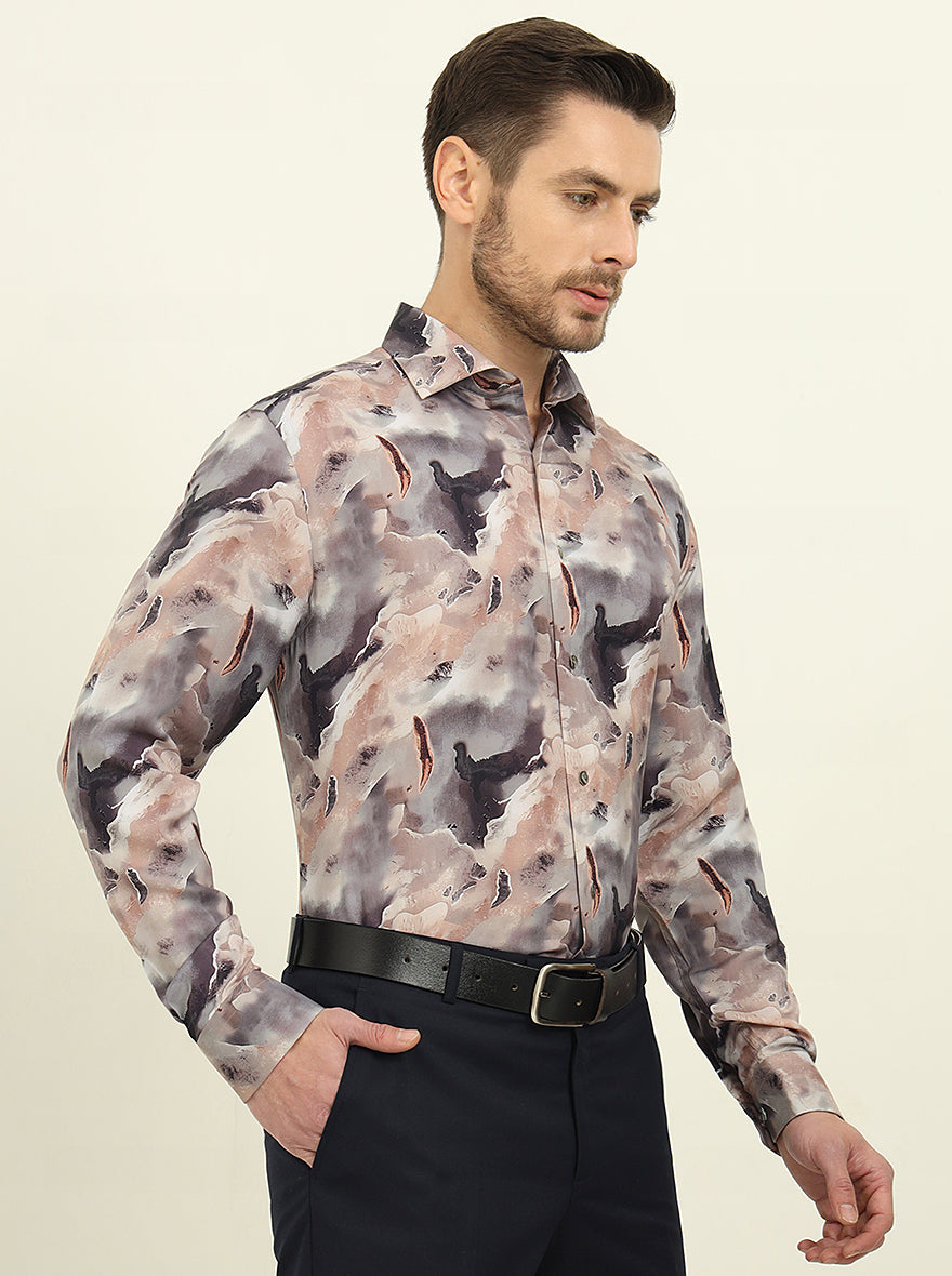 Multicolor Printed Slim Fit Party Wear Shirt | JadeBlue Super Luxe