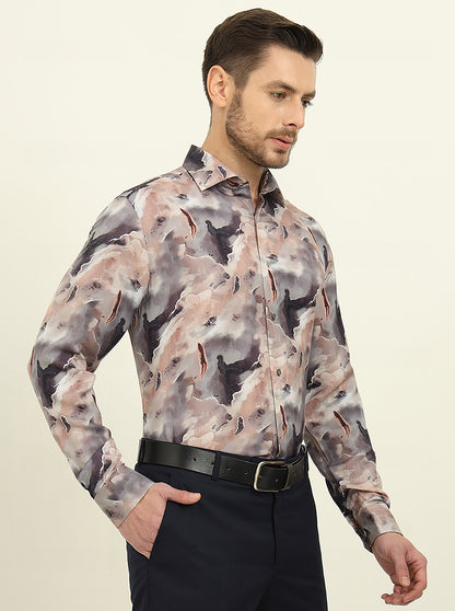 Multicolor Printed Slim Fit Party Wear Shirt | JadeBlue Super Luxe