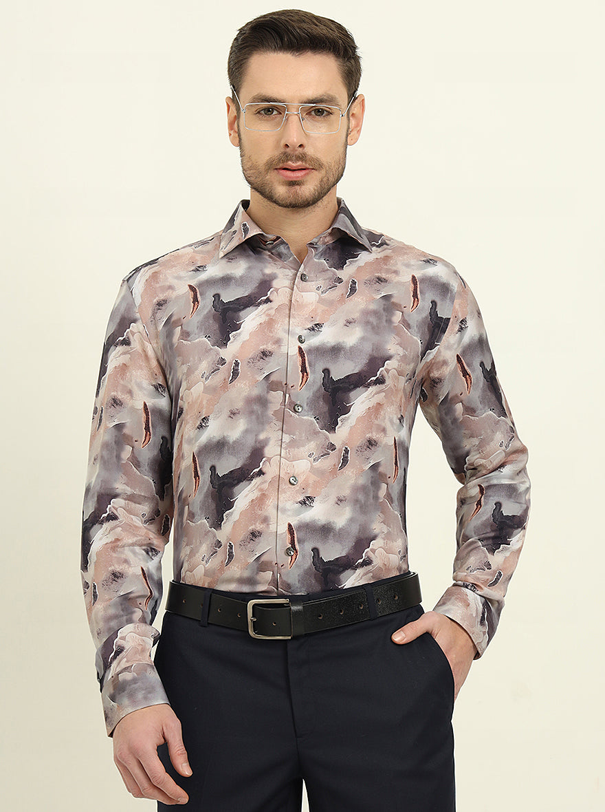 Multicolor Printed Slim Fit Party Wear Shirt | JadeBlue Super Luxe