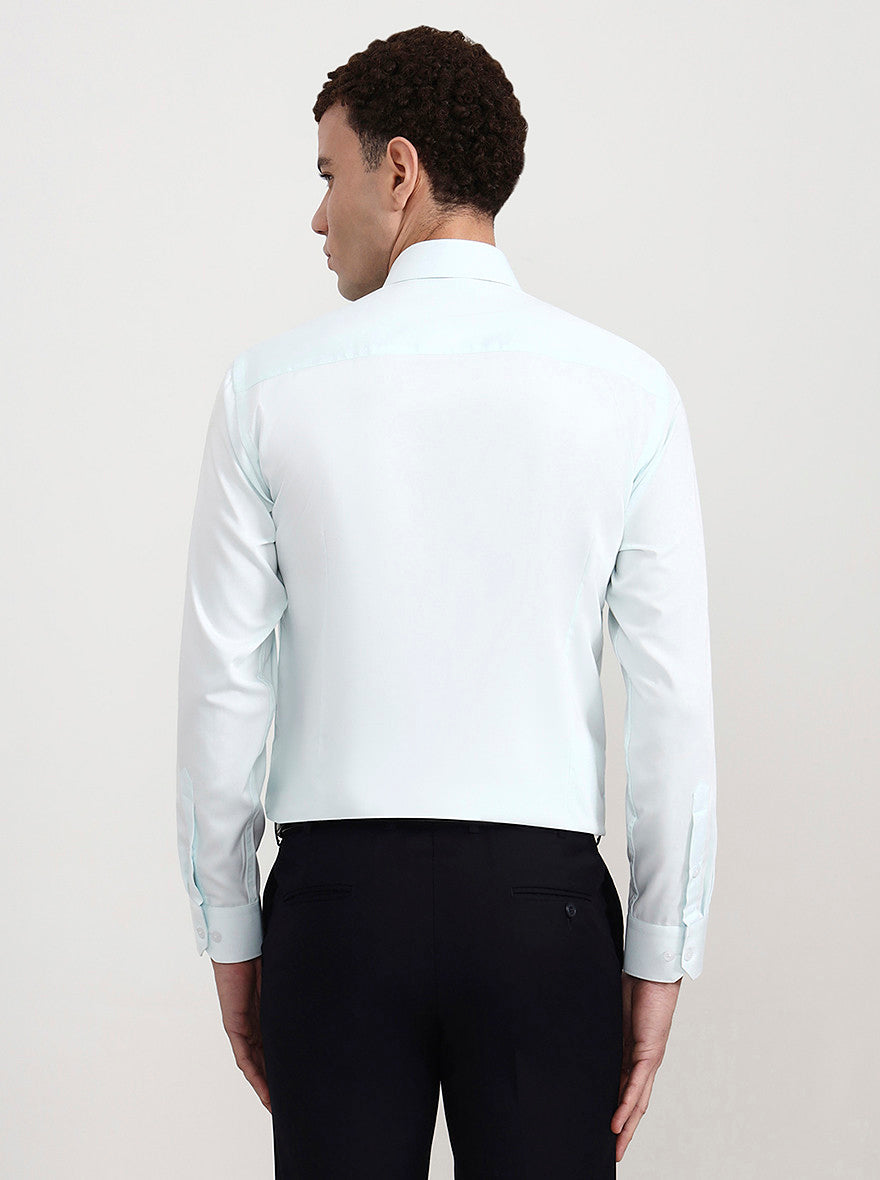 Sky Blue Solid Slim Fit Formal Shirt | Greenfibre