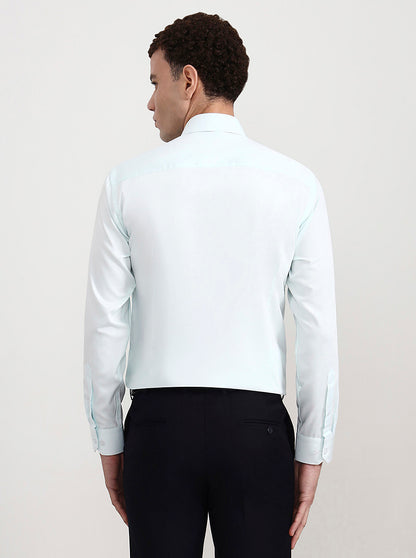 Sky Blue Solid Slim Fit Formal Shirt | Greenfibre