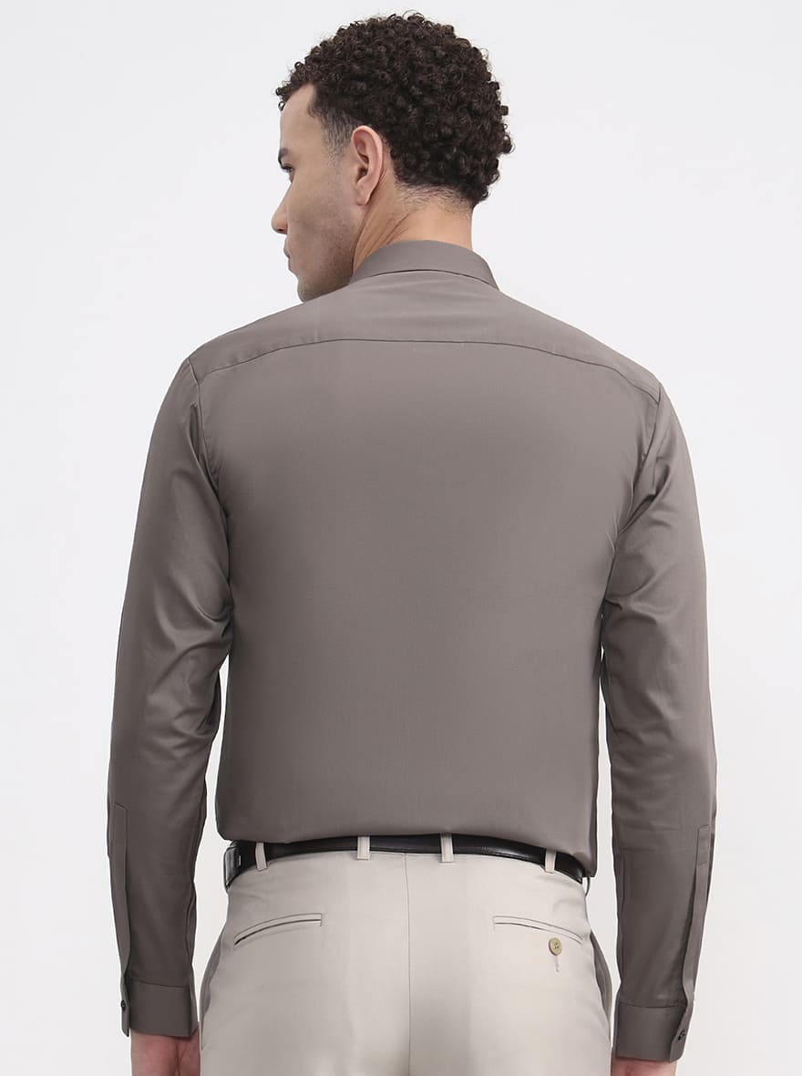 Brown Printed Slim Fit Party Wear Shirt | Wyre