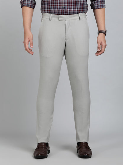 Grey Striped Super Slim Fit Formal Trouser | JadeBlue Youth