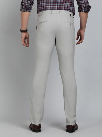 Grey Striped Super Slim Fit Formal Trouser | JadeBlue Youth