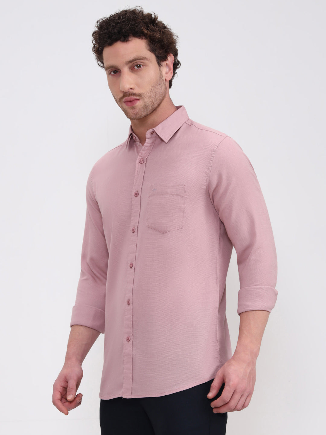 Onion Solid Slim Fit Casual Shirt | JadeBlue