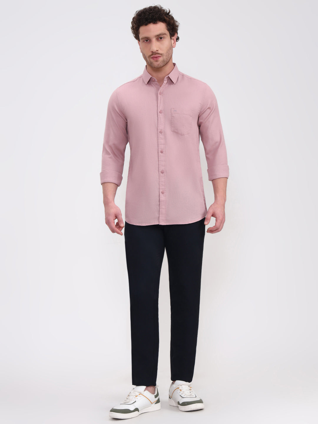 Onion Solid Slim Fit Casual Shirt | JadeBlue