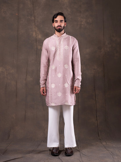 Purple Embroidered  Kurta Pajama | TULA