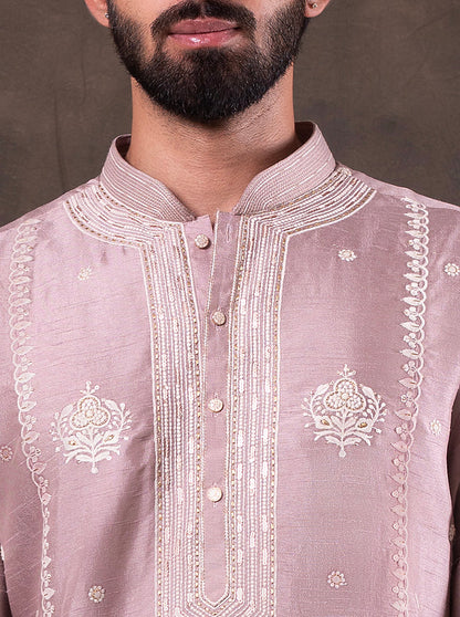 Purple Embroidered  Kurta Pajama | TULA