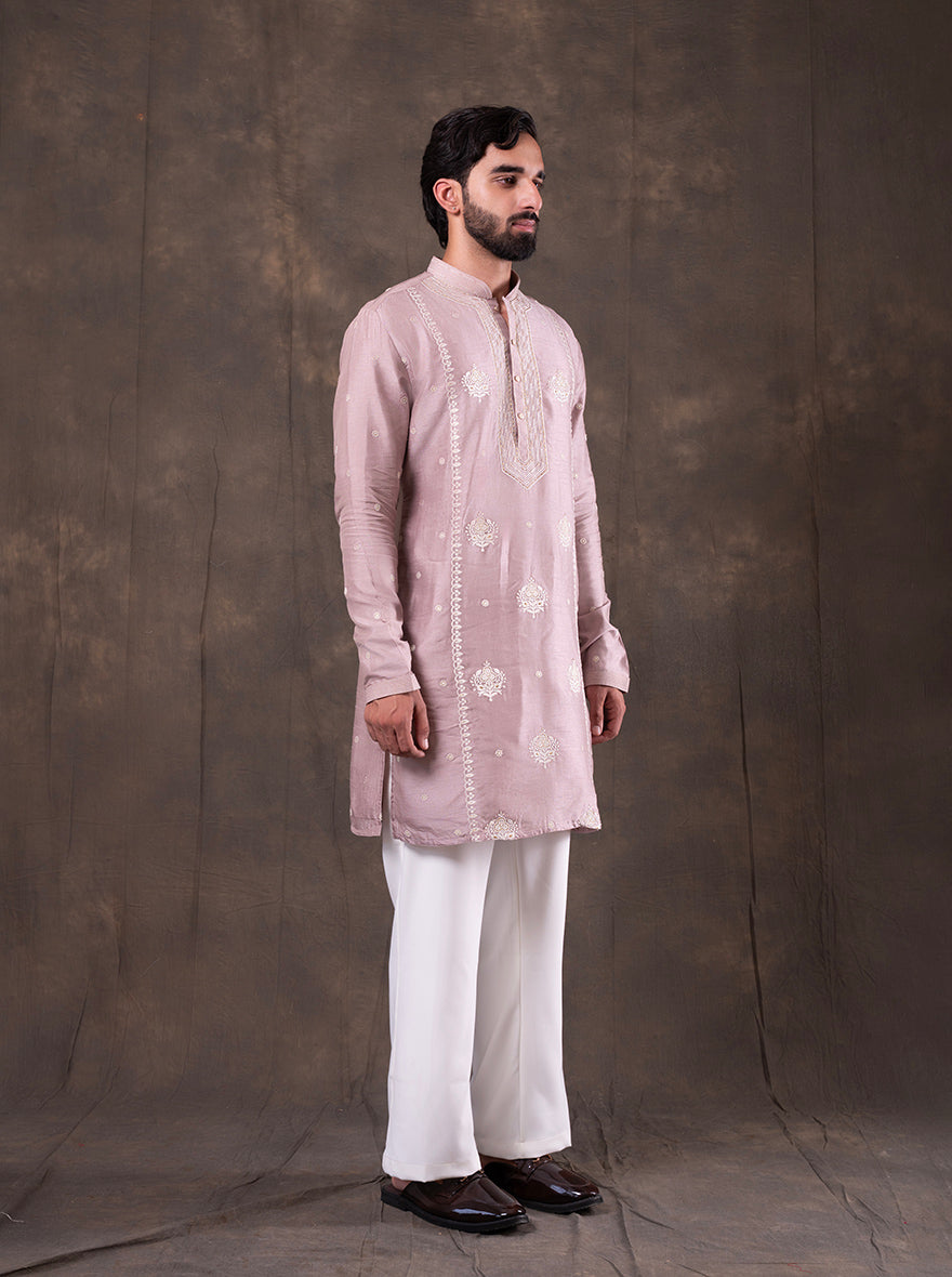 Purple Embroidered  Kurta Pajama | TULA