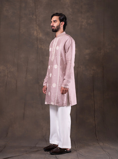 Purple Embroidered  Kurta Pajama | TULA