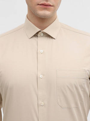Fawn Solid Slim Fit Formal Shirt | Greenfibre