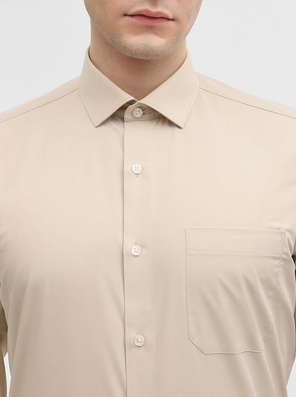 Fawn Solid Slim Fit Formal Shirt | Greenfibre