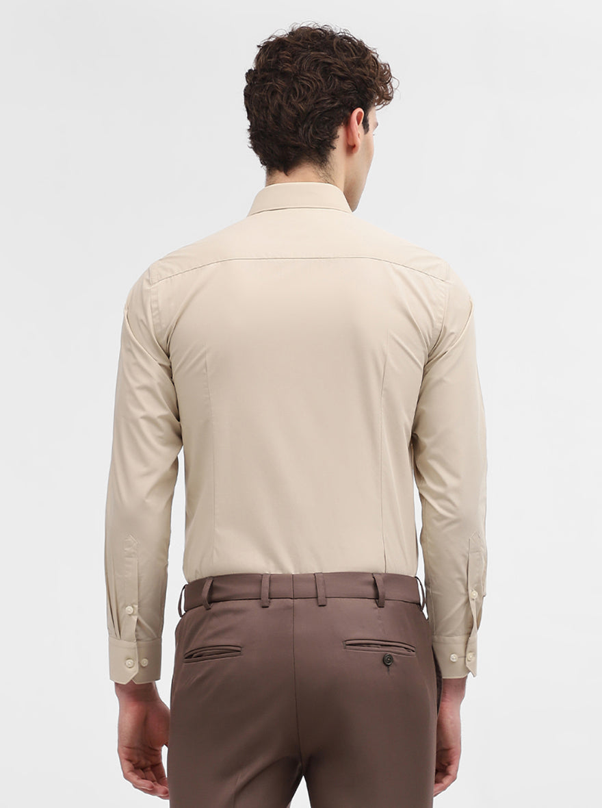 Fawn Solid Slim Fit Formal Shirt | Greenfibre