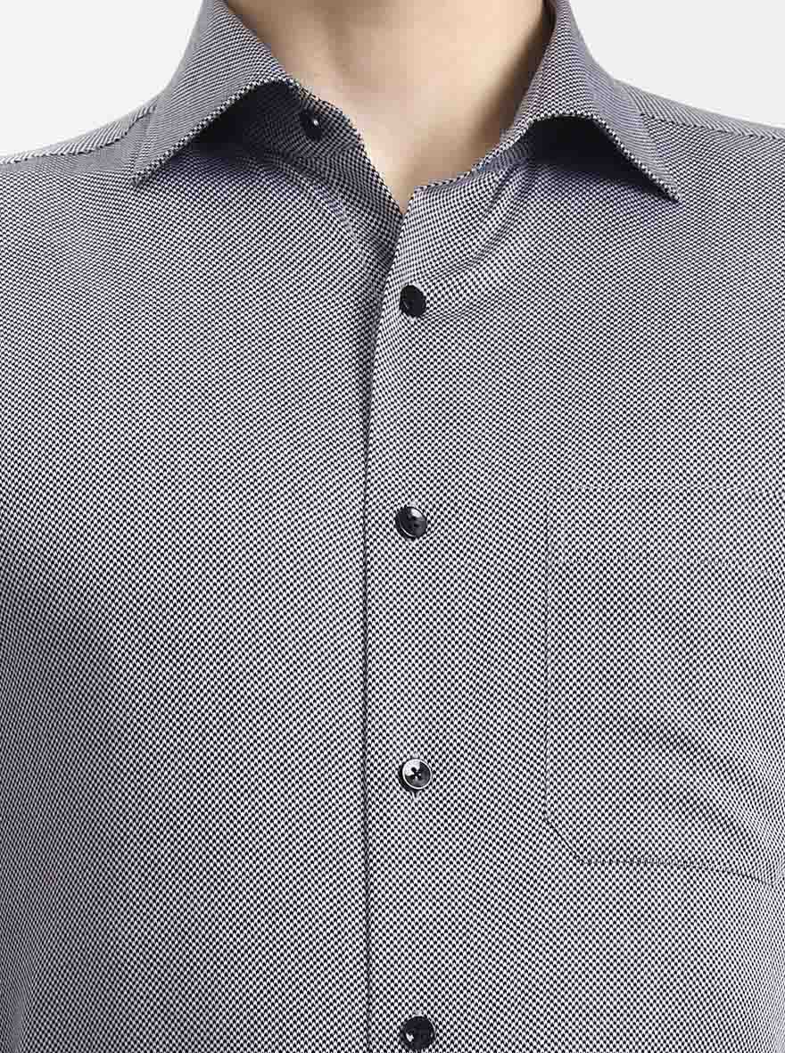 Black Solid Slim Fit Formal Shirt | Metal