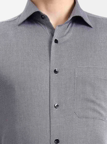 Black Solid Slim Fit Formal Shirt | Metal