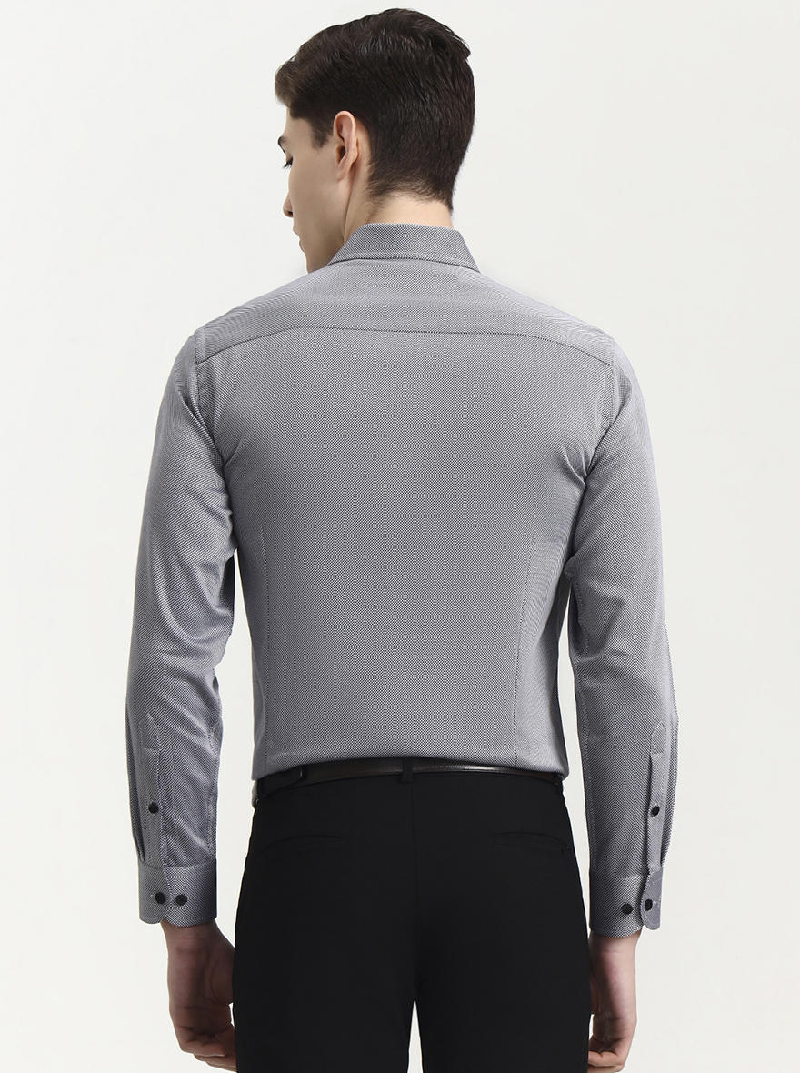 Black Solid Slim Fit Formal Shirt | Metal