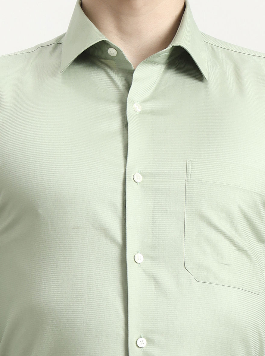 Pista Green Solid Slim Fit Formal Shirt | JadeBlue Youth