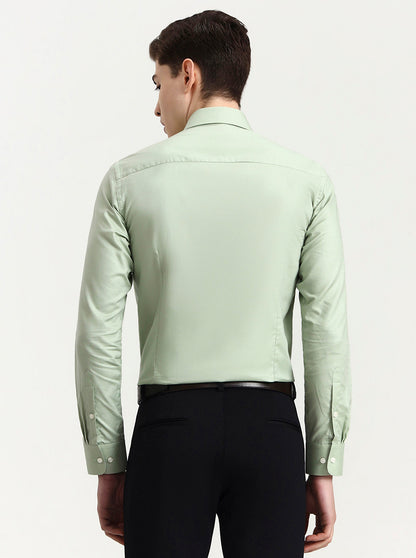 Pista Green Solid Slim Fit Formal Shirt | JadeBlue Youth