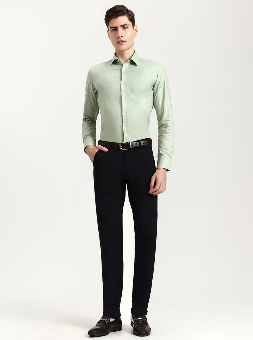 Pista Green Solid Slim Fit Formal Shirt | JadeBlue Youth