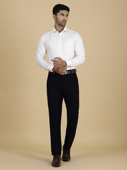 Light Yellow Printed Slim Fit Formal Shirt | Greenfibre