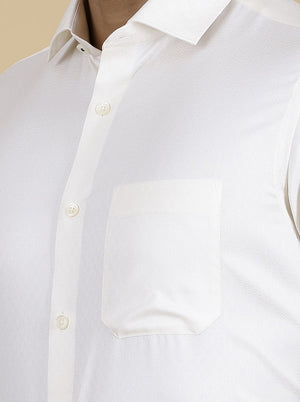 Light Yellow Printed Slim Fit Formal Shirt | Greenfibre