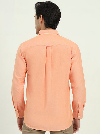Orange Solid Slim Fit Casual Shirt | JadeBlue